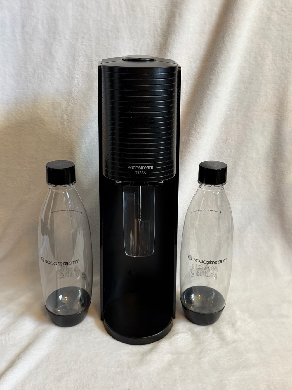 SodaStream Terra Sparkling Water Terra Sparkling Water Maker Black w/ 2 Bottles